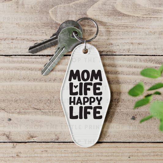 Happy Life - UV DTF Motel Keyring Decal
