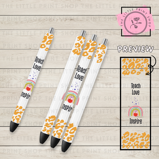 Teach Love Inspire - UV DTF Pen Wrap Decal