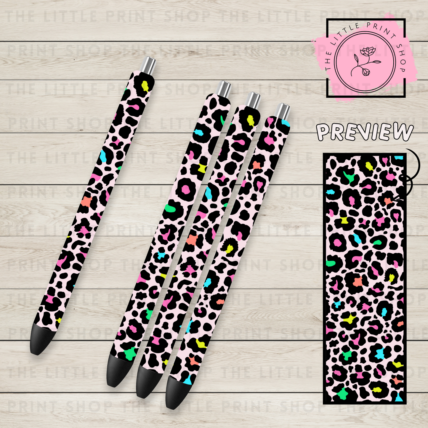 Rainbow Leopard Print - UV DTF Pen Wrap Decal