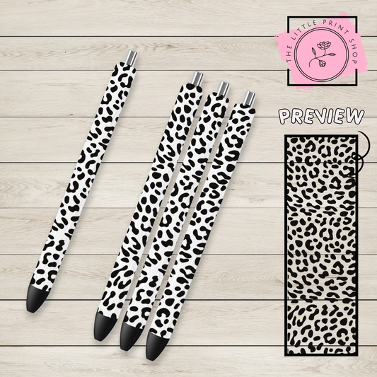 Black Leopard Print - UV DTF Pen Wrap Decal