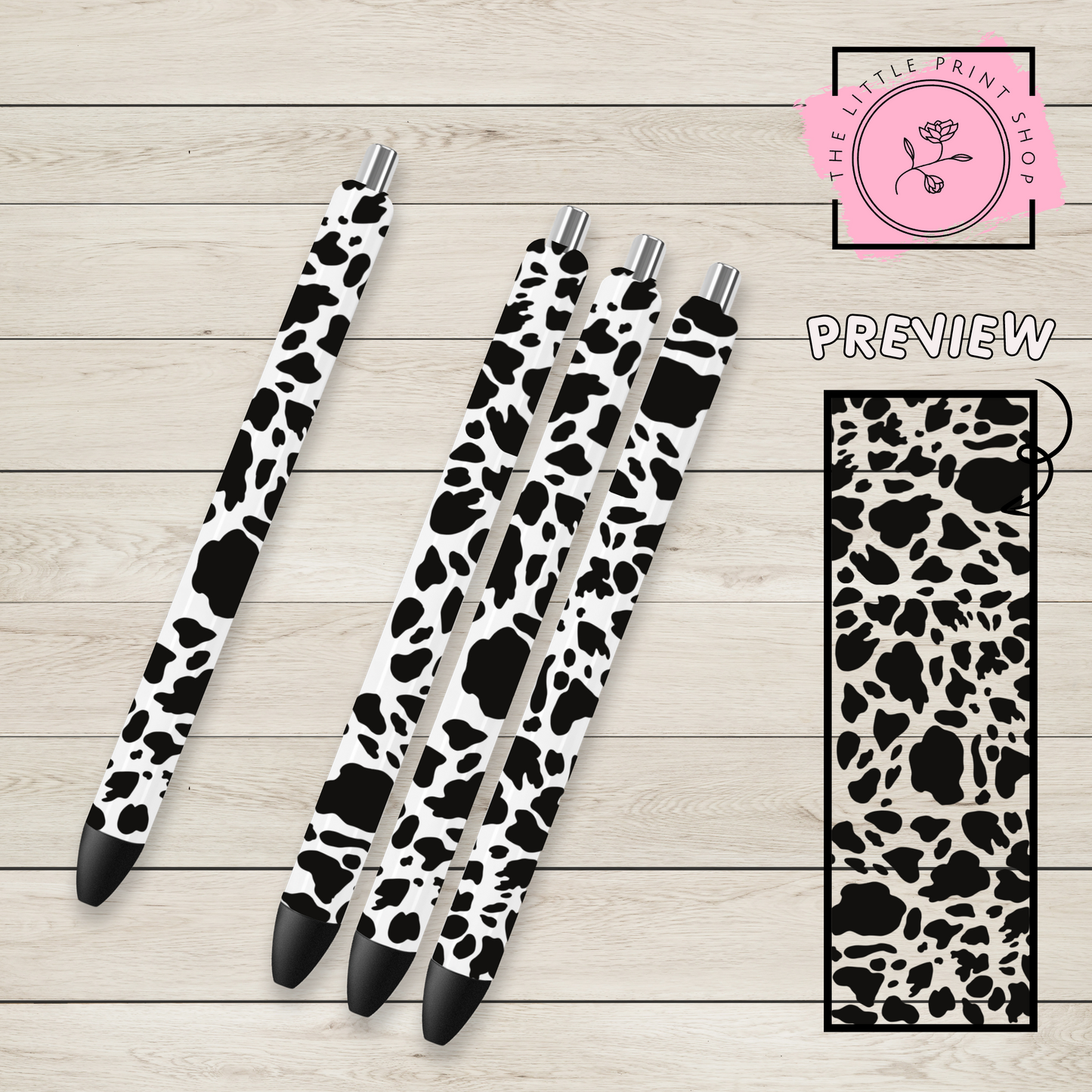 Cow Print - UV DTF Pen Wrap Decal