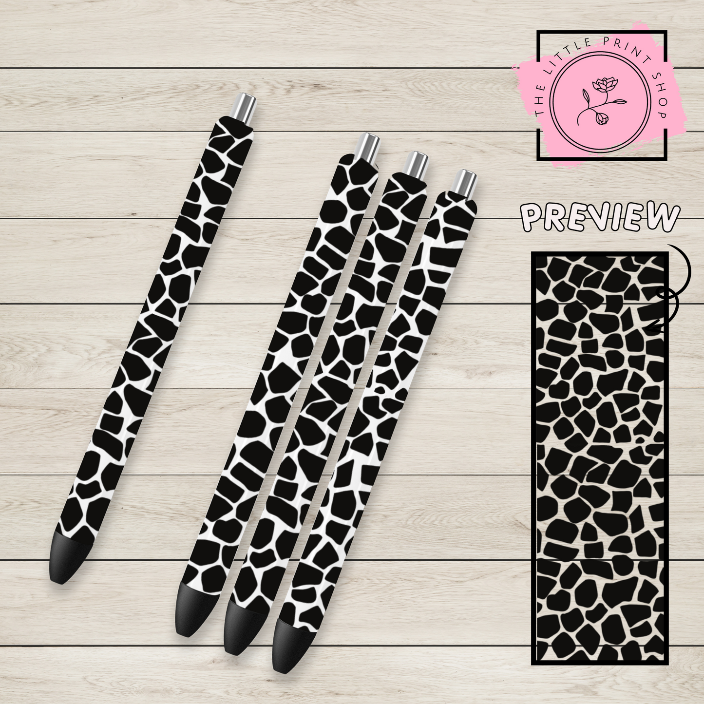 Giraffe Print - UV DTF Pen Wrap Decal