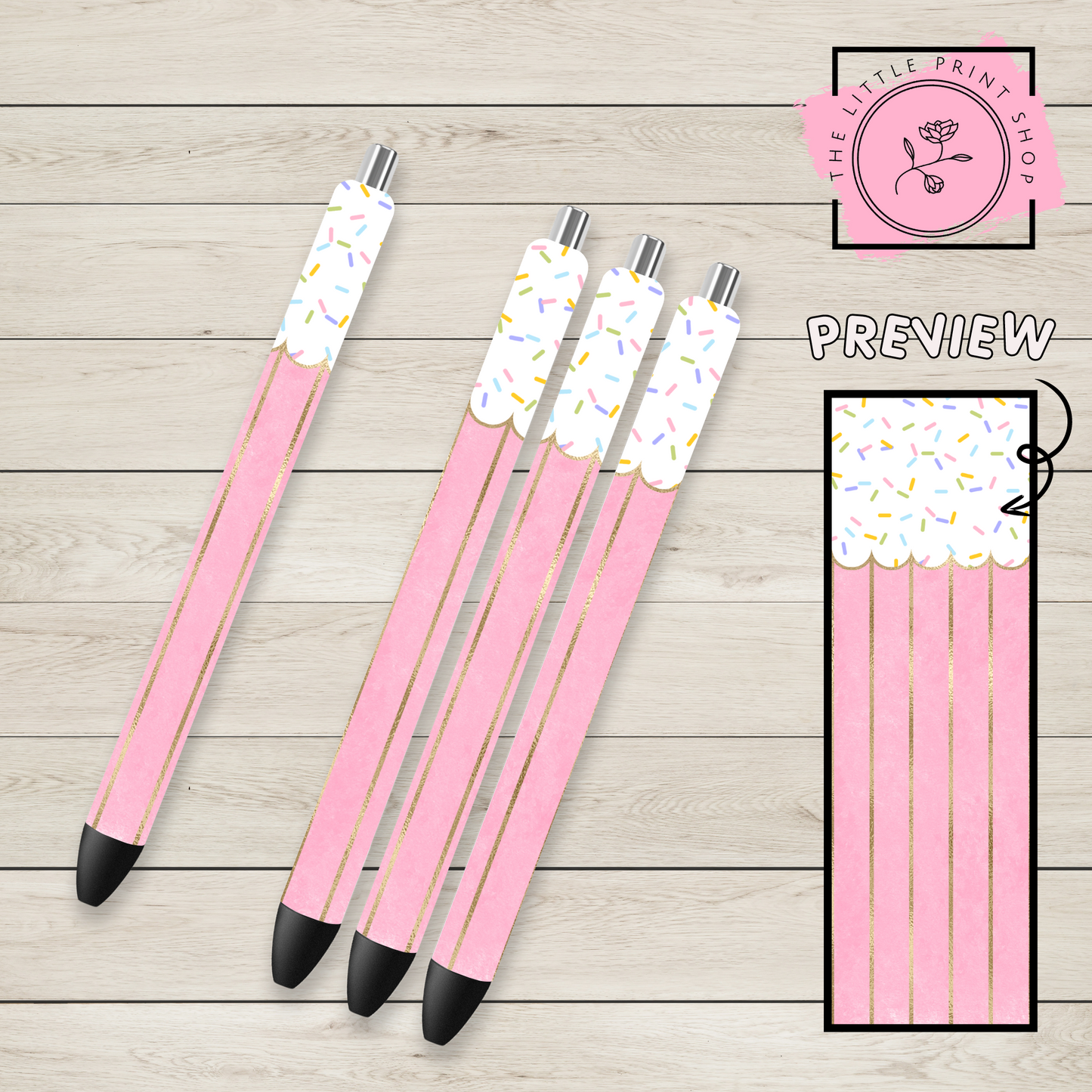 Cupcake - Pink - UV DTF Pen Wrap Decal