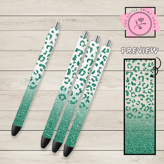 Glitter Leopard Print - UV DTF Pen Wrap Decal