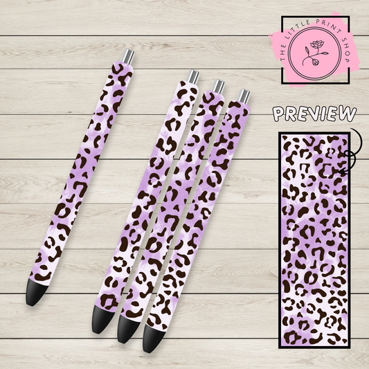 Purple Leopard Print - UV DTF Pen Wrap Decal