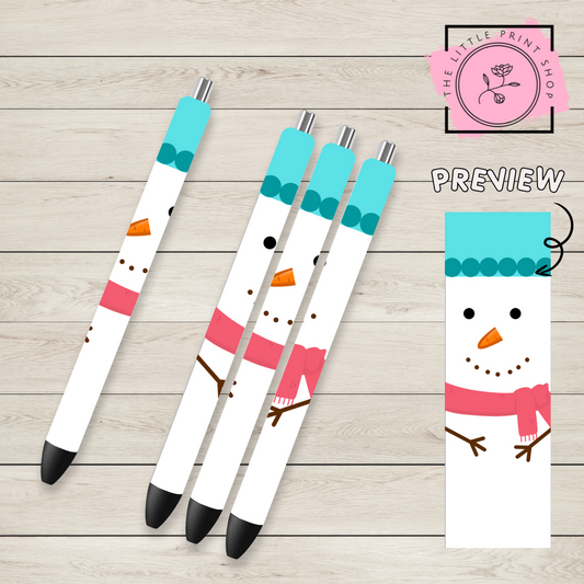 Snowman - UV DTF Pen Wrap Decal