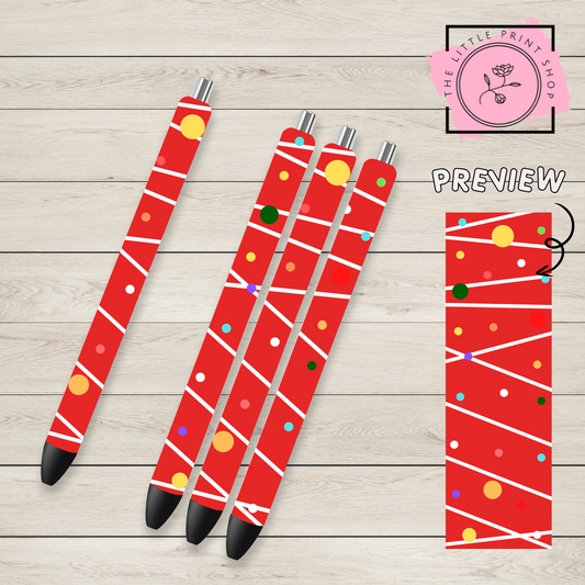 Christmas Baubles - UV DTF Pen Wrap Decal