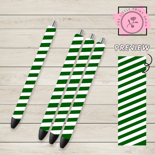 Green Stripe - UV DTF Pen Wrap Decal