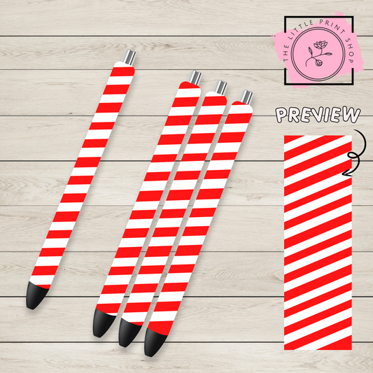 Red Stripe - UV DTF Pen Wrap Decal