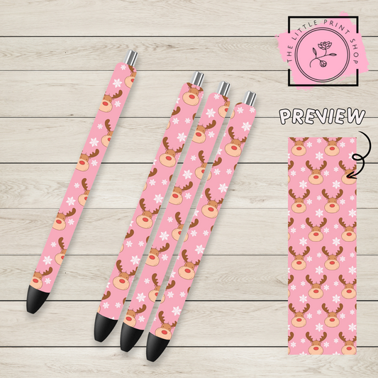 Christmas Reindeer Theme - UV DTF Pen Wrap Decal