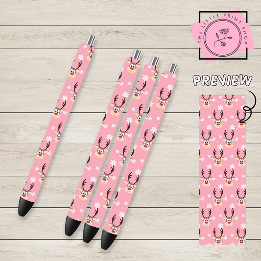 Christmas Reindeer Theme - UV DTF Pen Wrap Decal
