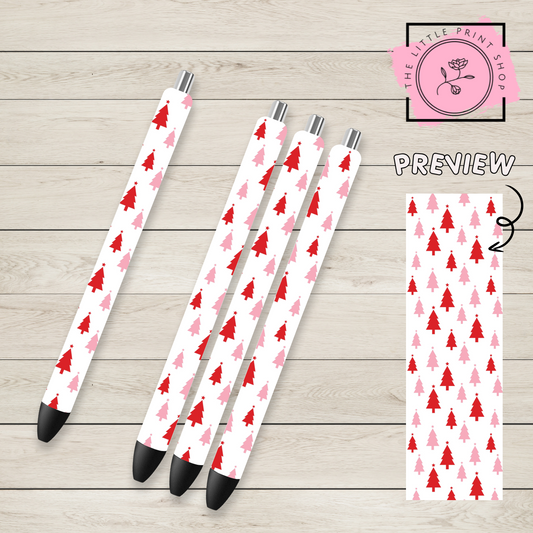 Pretty Christmas Trees - UV DTF Pen Wrap Decal