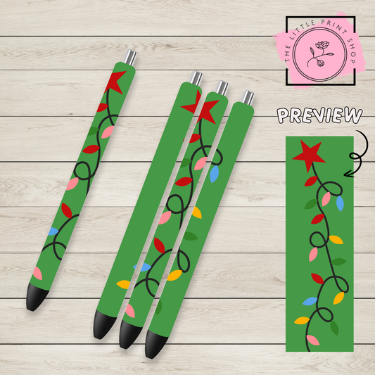 Christmas Lights - UV DTF Pen Wrap Decal