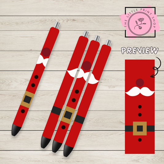 Christmas Santa - UV DTF Pen Wrap Decal