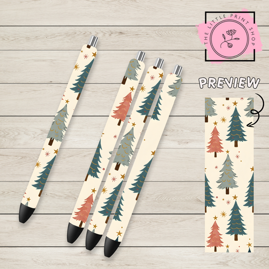 Christmas Tree Theme - UV DTF Pen Wrap Decal