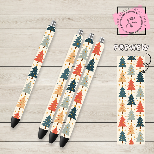 Christmas Tree Theme - UV DTF Pen Wrap Decal