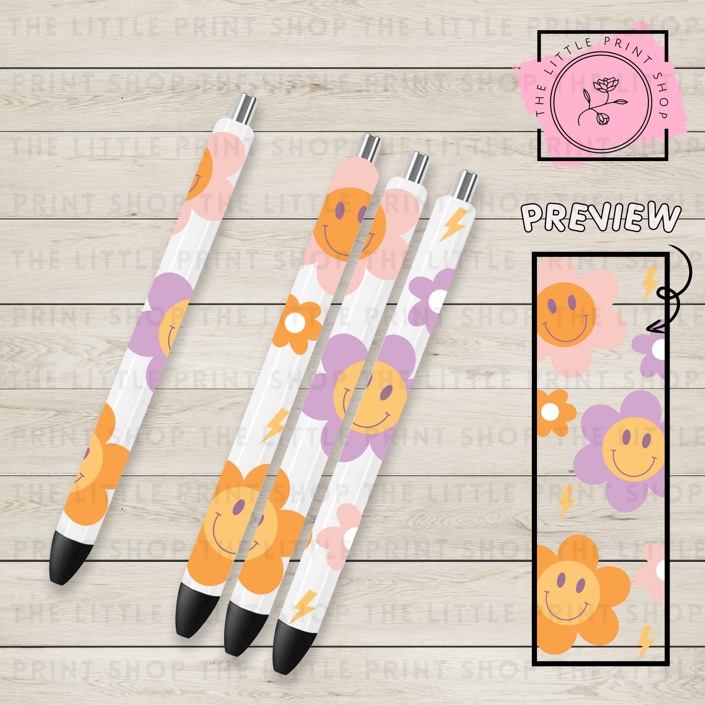 Flowers - UV DTF Pen Wrap Decal