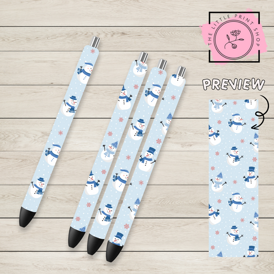 Christmas Snowman Theme  - UV DTF Pen Wrap Decal