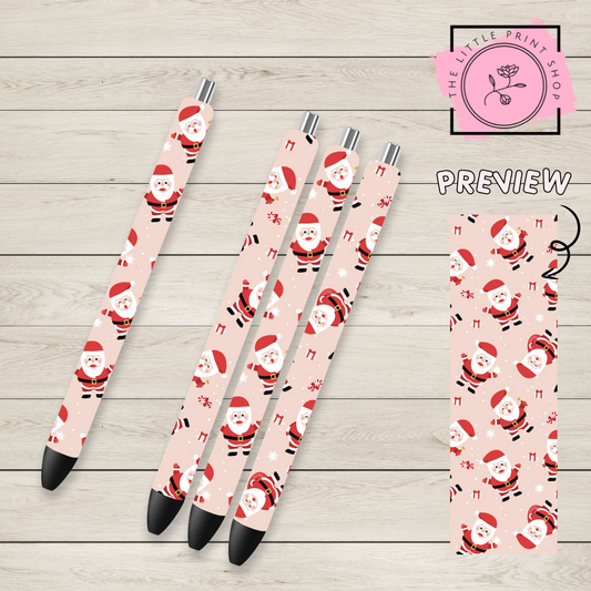 Christmas Santa Theme - UV DTF Pen Wrap Decal