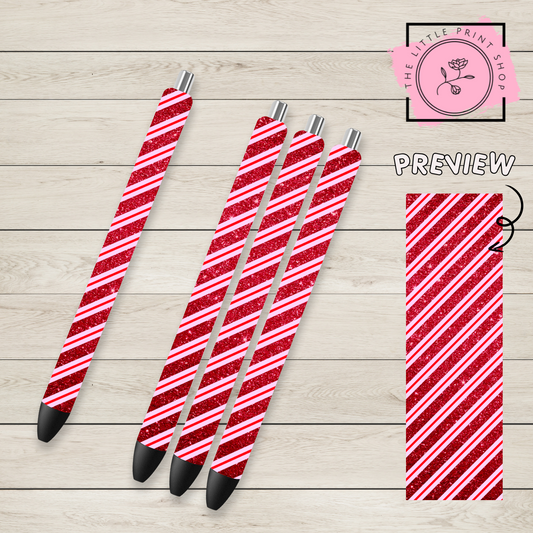 Red Glitter - UV DTF Pen Wrap Decal