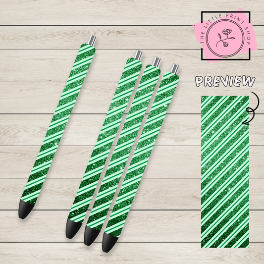 Green Glitter - UV DTF Pen Wrap Decal