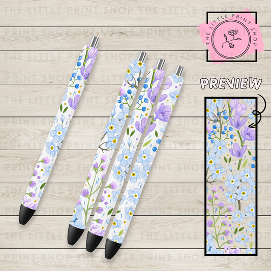 Lavender Flowers - UV DTF Pen Wrap Decal