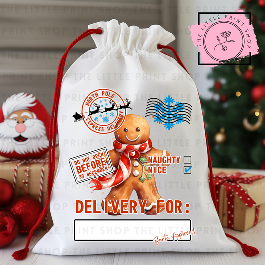 Gingerbread - DTF Christmas Sack Transfer