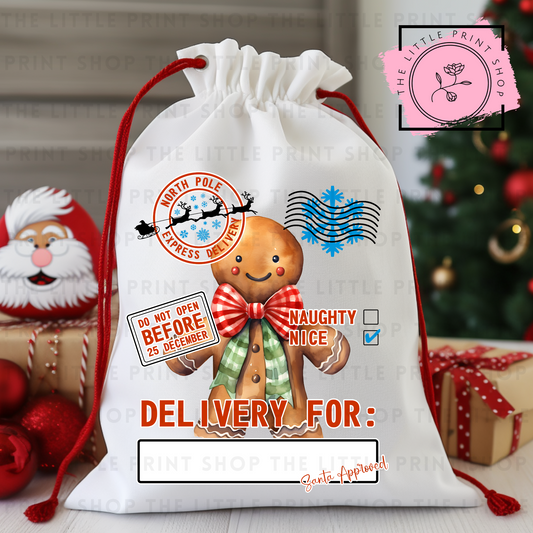 Gingerbread - DTF Christmas Sack Transfer