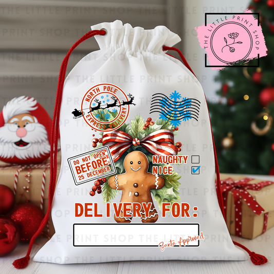 Gingerbread - DTF Christmas Sack Transfer