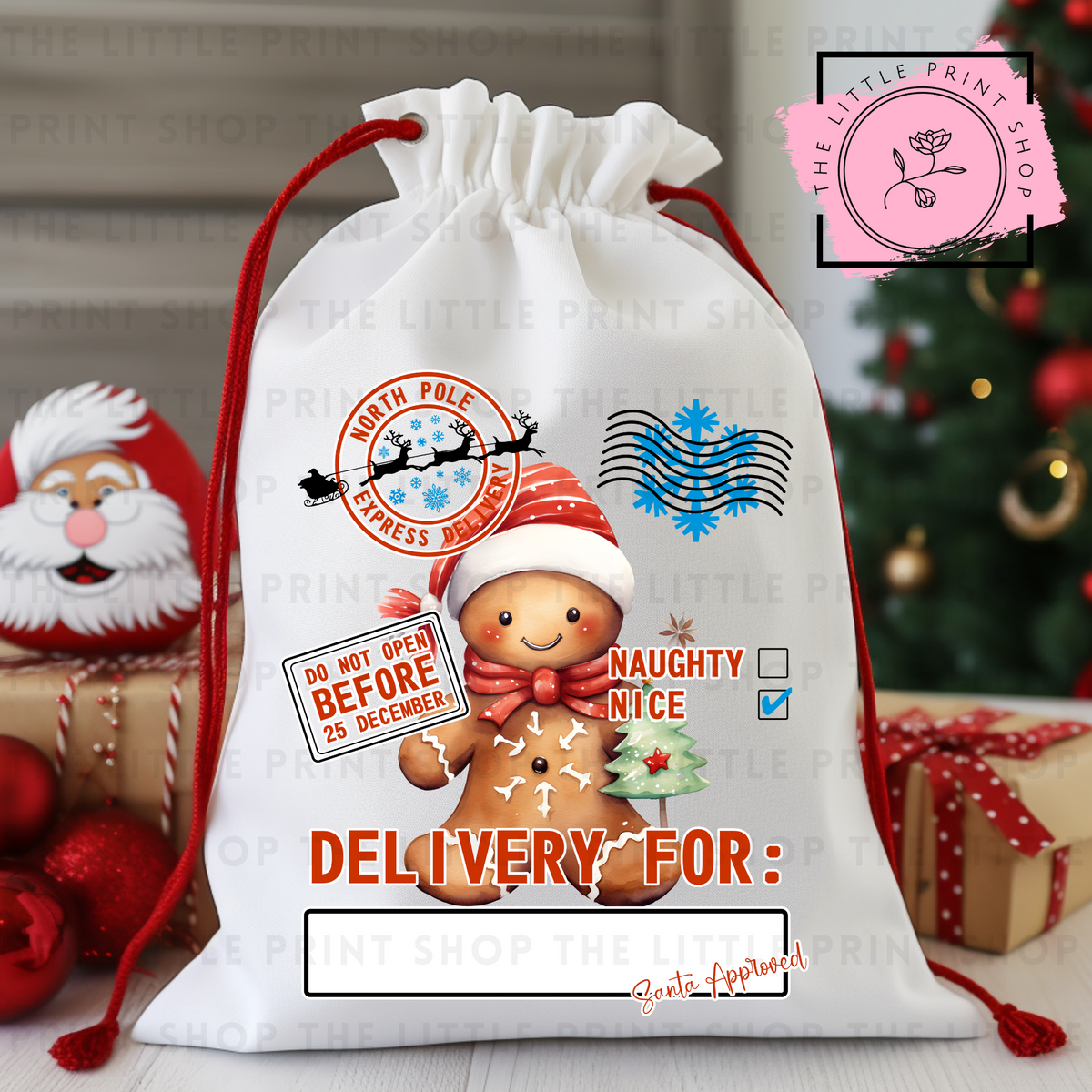 Gingerbread - DTF Christmas Sack Transfer