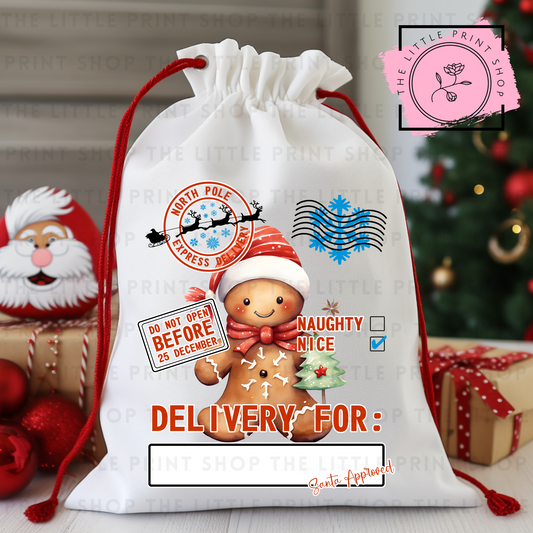 Gingerbread - DTF Christmas Sack Transfer
