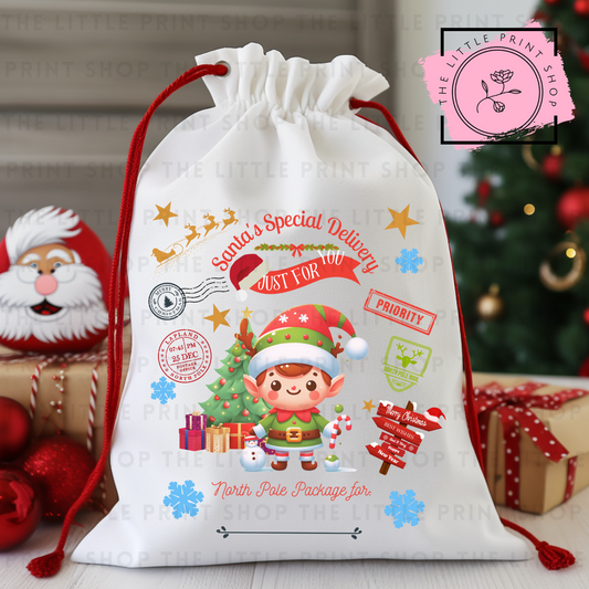 Elfie - DTF Christmas Sack Transfer