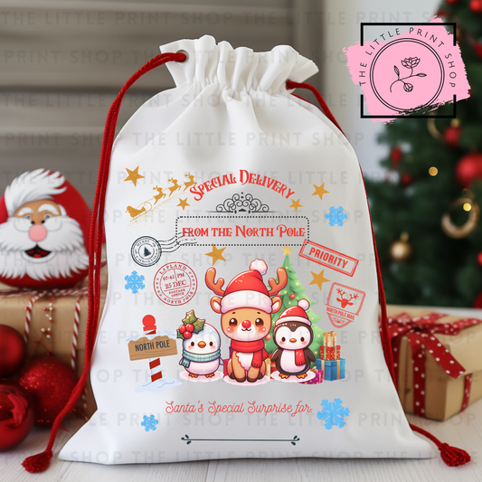 Reindeer Friends - DTF Christmas Sack Transfer