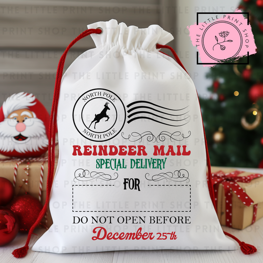 Reindeer Mail - DTF Christmas Sack Transfer