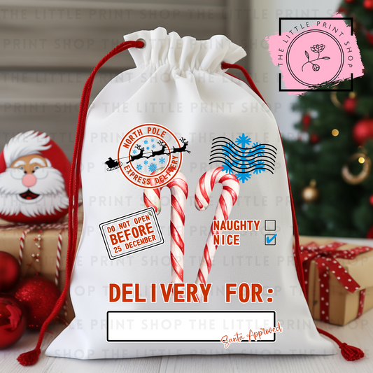 Candy Canes - DTF Christmas Sack Transfer