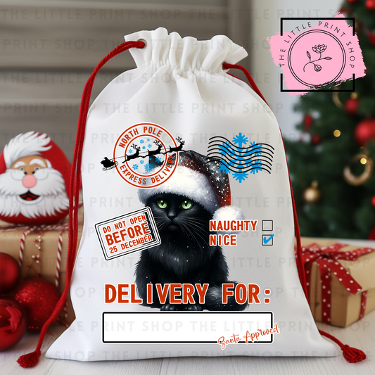 Black Cat - DTF Christmas Sack Transfer