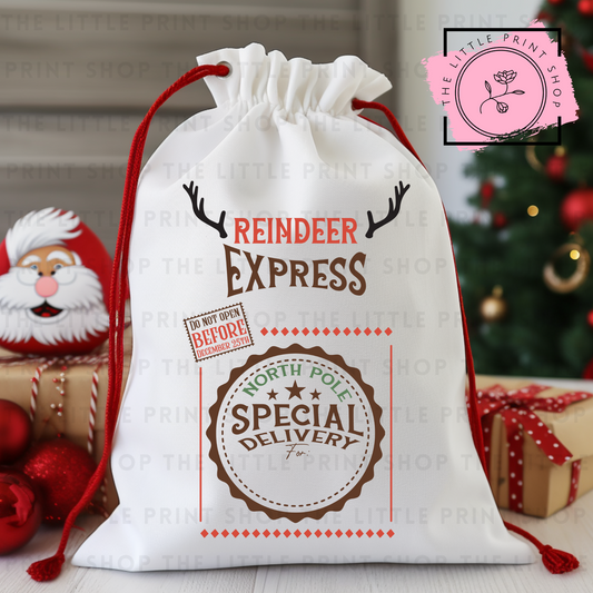 Reindeer Express - DTF Christmas Sack Transfer