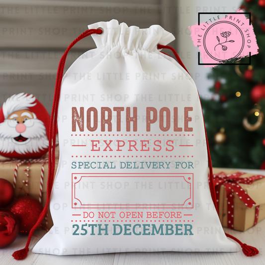 North Pole - DTF Christmas Sack Transfer