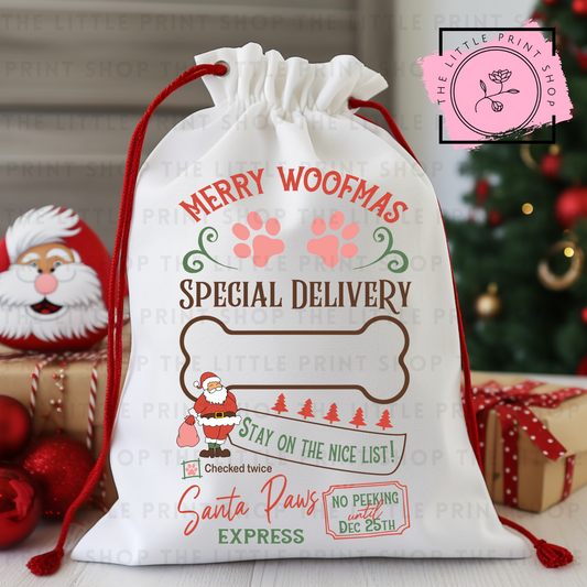 Merry Woofmas - DTF Christmas Sack Transfer