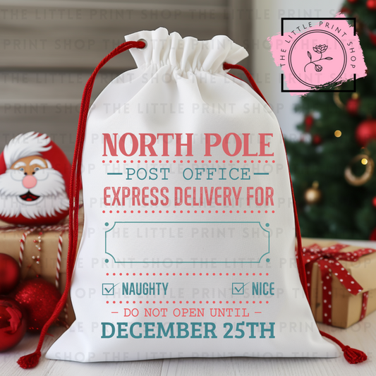 North Pole - DTF Christmas Sack Transfer