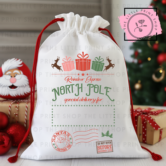 North Pole - DTF Christmas Sack Transfer