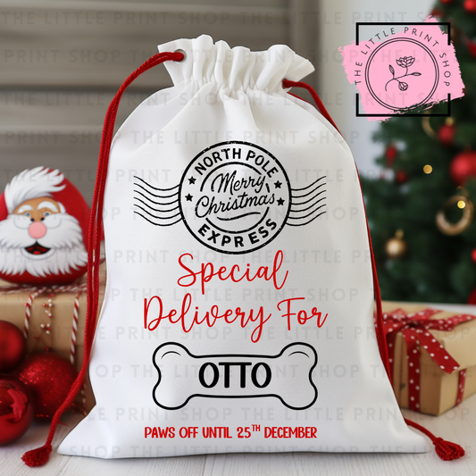 Special Delivery For - Red Text - DTF Christmas Sack Transfer
