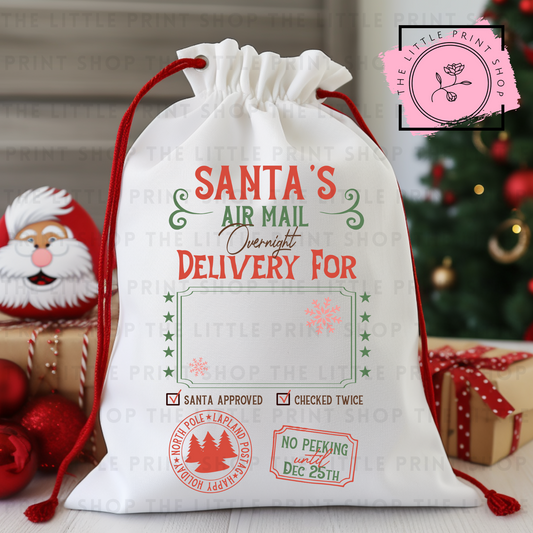 Santa's Air Mail - DTF Christmas Sack Transfer