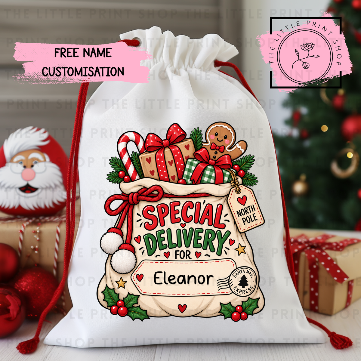 Special Delivery Gingerbread Sack - DTF Christmas Sack Transfer