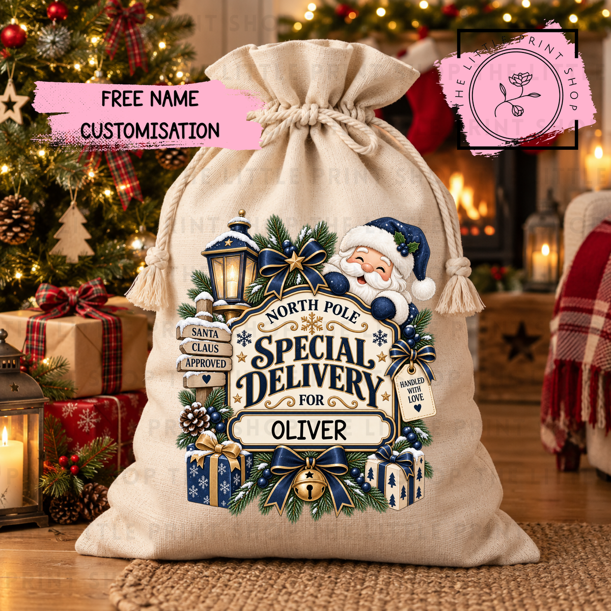 Special Delivery Traditional Navy - DTF Christmas Sack Transfer