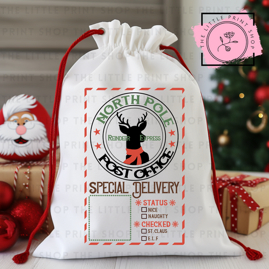 North Pole Post Office - DTF Christmas Sack Transfer