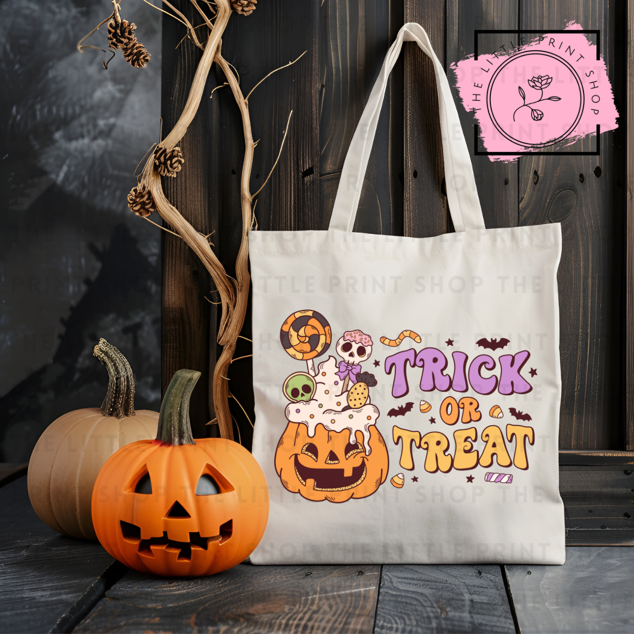 Trick or Treat Pumpkin - Tote Bag DTF Transfer