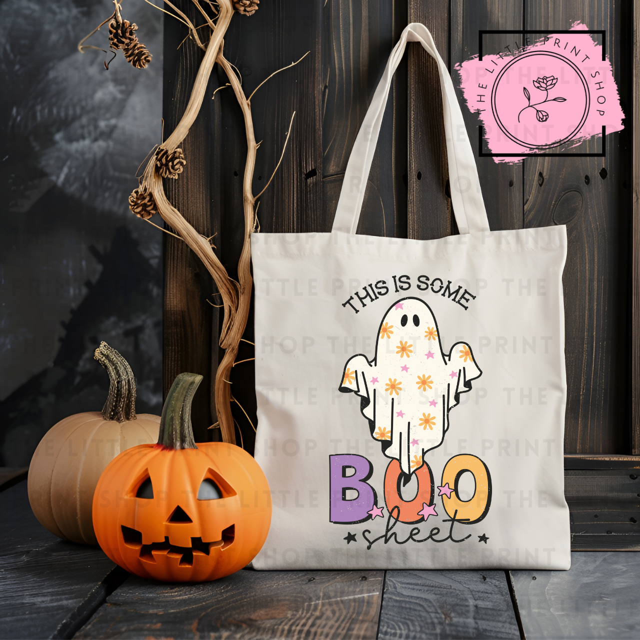 Boo Sheet - Tote Bag DTF Transfer
