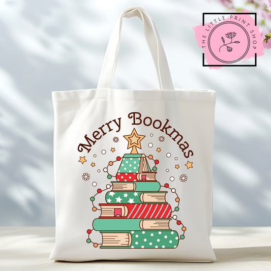 Merry Bookmas - Tote Bag DTF Transfer