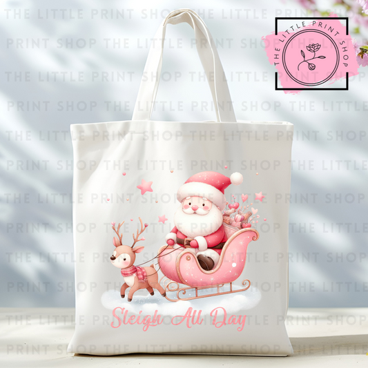 Santa Sleigh - Tote Bag DTF Transfer